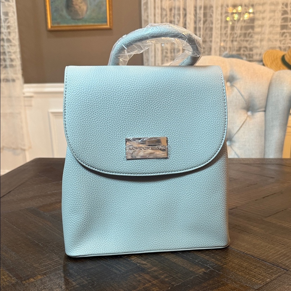London Skye Gray Faux Leather Mini Backpack Top Handle NWT‎